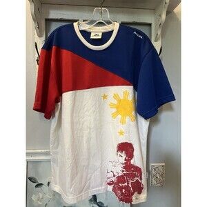 Rare Accel Manny Pacquiao Cotton  Tshirt White Size Large Double Sided